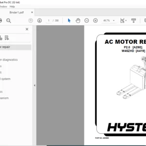 Hyster A290 (P2.0 W45ZHD) Service Manual - PDF DOWNLOAD