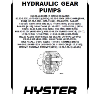 Hyster A917 (H40.00XM-12, H44.00XM-12, H48.00XM-12 Europe) Service Manual - PDF DOWNLOAD