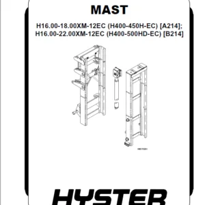 Hyster B214 (H400-500HD-EC) Service Manual - PDF DOWNLOAD