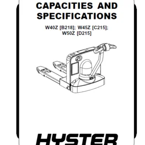 Hyster B218 (W40Z W45Z W50Z) Service Manual - PDF DOWNLOAD