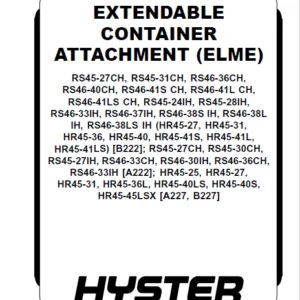 Hyster B222 (RS45-27CH, RS46-41LSCH; RS45-24IH, RS46-38LSIH Europe) Service Manual - PDF DOWNLOAD