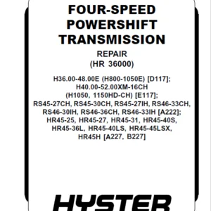 Hyster B227 (HR45-25, -27, -31, -36L, -40LS, -40S, -45LSX) Service Manual - PDF DOWNLOAD