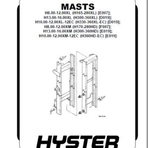 Hyster C019 (H300-360XL) Service Manual - PDF DOWNLOAD