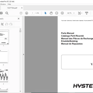 Hyster C1.5B V35XMU Parts Manual - PDF DOWNLOAD