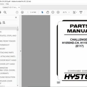 Hyster CHALLENGER H1050HD-CH H1150HD-CH (E117) Parts Manual - PDF DOWNLOAD