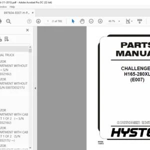 Hyster CHALLENGER H165-280XL (E007) Parts Manual - PDF DOWNLOAD