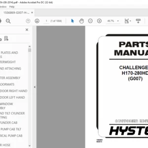 Hyster CHALLENGER H170-280HD (G007) Parts Manual - PDF DOWNLOAD