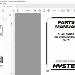 Hyster CHALLENGER H300-360HDH360HD-EC (E019) Parts Manual - PDF DOWNLOAD