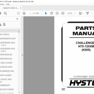 Hyster CHALLENGER H70-120XM (K005)Parts Manual - PDF DOWNLOAD