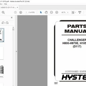 Hyster CHALLENGER H800-H970E H1050EH (D117) Parts Manual - PDF DOWNLOAD