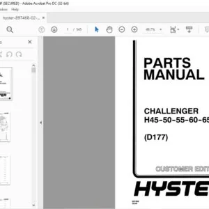 Hyster Challenger H45-50-55-60-65XM (D177) Parts Manual - PDF DOWNLOAD