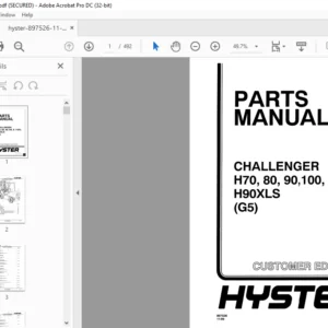 Hyster Challenger H70 80 90 100 & 110XL H90XLS (G5) Parts Manual - PDF DOWNLOAD