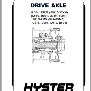 Hyster E001 (S25-35XM S40XMS) Service Manual - PDF DOWNLOAD
