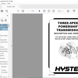 Hyster E008 (H440-700F, H550FS, H620FS, H700FS) Service Manual - PDF DOWNLOAD