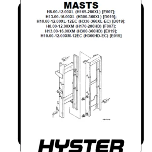 Hyster E019 (H13.00-16.00XM-6; H10.00-12.00XM-12EC Europe) Service Manual - PDF DOWNLOAD