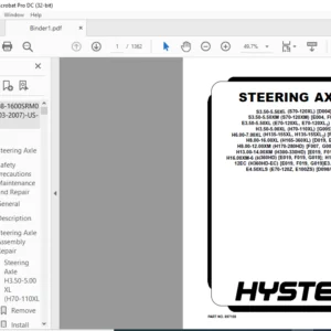 Hyster E019 (H300-360HDH360HD-EC) Service Manual - PDF DOWNLOAD
