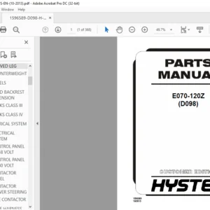 Hyster E070-120Z (D098) Parts Manual - PDF DOWNLOAD