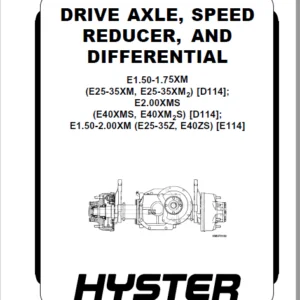 Hyster E114 (E1.50-2.00XMS) Service Manual - PDF DOWNLOAD
