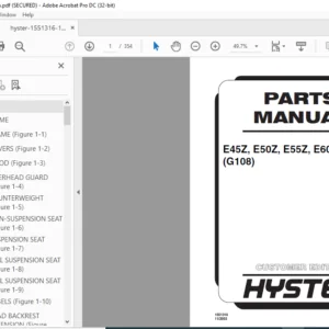 Hyster E45Z E50Z E55Z E60Z E65Z (G108) Parts Manual - PDF DOWNLOAD