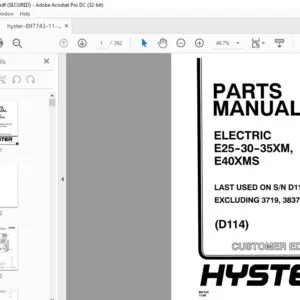 Hyster ELECTRIC E25-30-35XM E40XMS (D114) Parts Manual - PDF DOWNLOAD