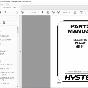 Hyster ELECTRIC E25-40Z (E114) Parts Manual - PDF DOWNLOAD