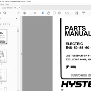 Hyster ELECTRIC E45-50-55-60-65XM (F108) Parts Manual - PDF DOWNLOAD