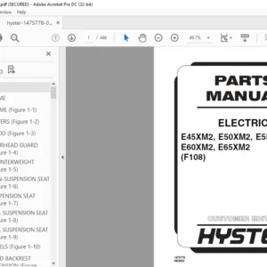 Hyster ELECTRIC E45XM2 E50XM2 E55XM2 E60XM2 E65XM2 (F108) Parts Manual - PDF DOWNLOAD