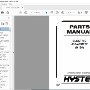 Hyster ELECTRIC J30-40XMT2 (H160) Parts Manual - PDF DOWNLOAD