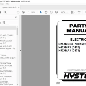 Hyster ELECTRIC N25XMDR3 N30XMR3 N40XMR3 (C470) N50XMA3 (C471) Parts Manual - PDF DOWNLOAD