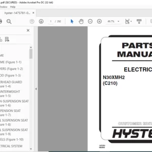 Hyster ELECTRIC N30XMH2 (C210) Parts Manual 1475781 - PDF DOWNLOAD