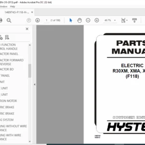 Hyster ELECTRIC R30XM XMA XMF (F118) Parts Manual - PDF DOWNLOAD