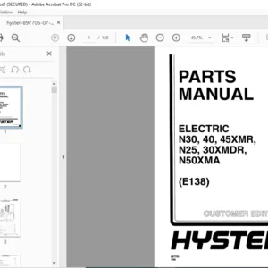 Hyster Electric N30 40 45XMR N25 30XMDR N50XMA (E138) Parts Manual - PDF DOWNLOAD