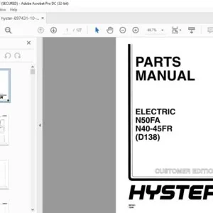 Hyster Electric N50FA N40-45FR (D138) Parts Manual - PDF DOWNLOAD