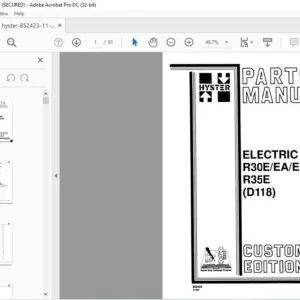 Hyster Electric R30E EA EF R35E (D118) Parts Manual - PDF DOWNLOAD