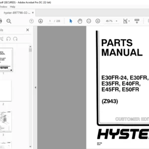 Hyster EЗ0FR-24 EЗ0FR EЗSFR E40FR E45FR E50FR (Z943) Parts Manual - PDF DOWNLOAD