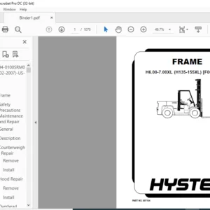 Hyster F006 (H135-155XL) Service Manual - PDF DOWNLOAD