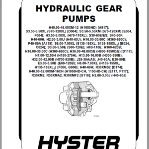 Hyster F117 (H1050HD-CH H1150HD-CH) Service Manual - PDF DOWNLOAD