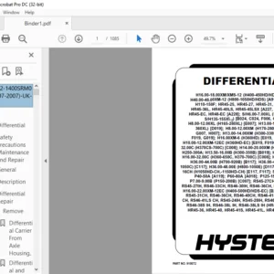 Hyster F117 (H40.00XM-H48.00XM-16CH, H50.00XM-H52.00XM-16CH Europe) Service Manual - PDF DOWNLOAD