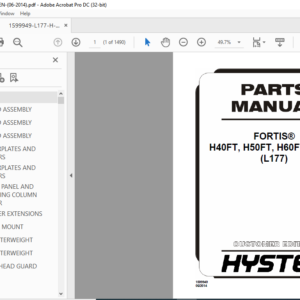 Hyster FORTIS® H40FT H50FT H60FT H70FT (L177) Parts Manual - PDF ...