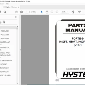 Hyster FORTIS® H40FT H50FT H60FT H70FT (L177) Parts Manual - PDF DOWNLOAD