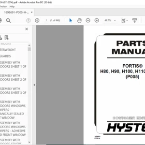 Hyster FORTIS® H80 H90 H100 H110 H120FT (P005) Parts Manual - PDF DOWNLOAD