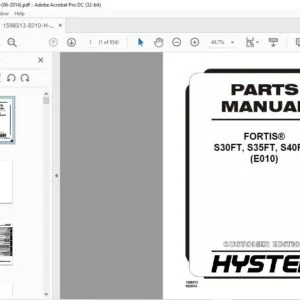 Hyster FORTIS® S30FT S35FT S40FTS (E010) Parts Manual - PDF DOWNLOAD