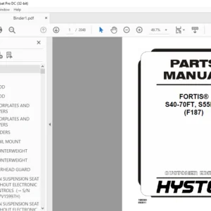 Hyster FORTIS® S40-70FT, S55FTS (F187) Parts Manual - PDF DOWNLOAD