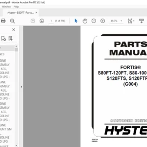Hyster FORTIS® S80FT-120FT, S80-100FTBCS, S120FTS, S120FTPRS (G004) Parts Manual - PDF DOWNLOAD