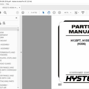 Hyster H135FT H155FT (K006) Parts Manual - PDF DOWNLOAD