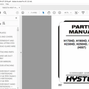 Hyster H170HD H190HD H210HD H230HD H250HD H280HD (H007) Parts Manual - PDF DOWNLOAD