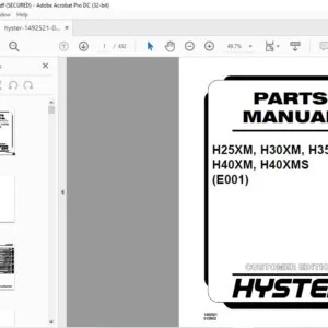 Hyster H25XM H30XM H35XM H40XM H40XMS (E001) Parts Manual - PDF DOWNLOAD