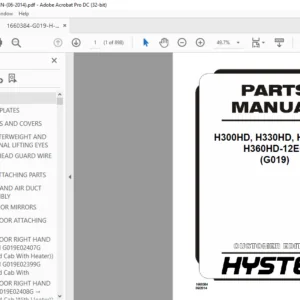 Hyster H300HD H330HD H360HD H360HD-12EC (G019) Parts Manual - PDF DOWNLOAD