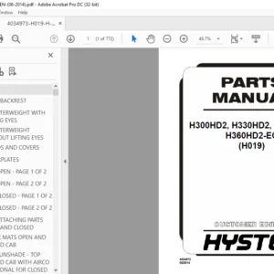 Hyster H300HD2 H330HD2 H360HD2 H360HD2-EC (H019) Parts Manual - PDF DOWNLOAD