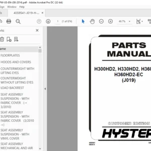 Hyster H300HD2 H330HD2 H360HD2 H360HD2-EC (J019) Parts Manual - PDF DOWNLOAD